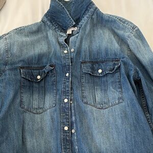 Melrose and Market Blue Denim Button-Up Shirt